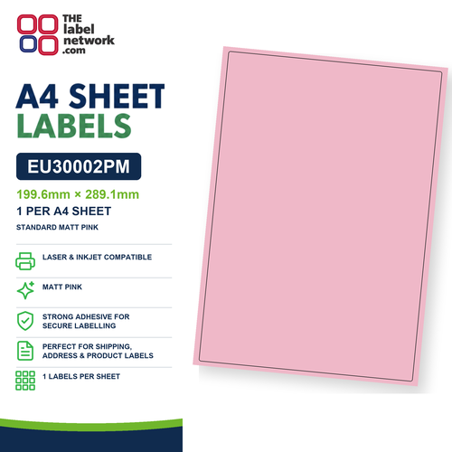 EU30002PM A4 Labels 199.6 x 289.1mm