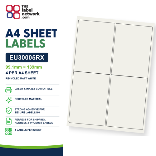 EU30005RX A4 Labels 99.1 x 139mm