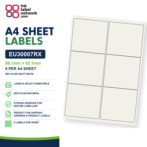 EU30007RX A4 Labels 99.1 x 93.1mm