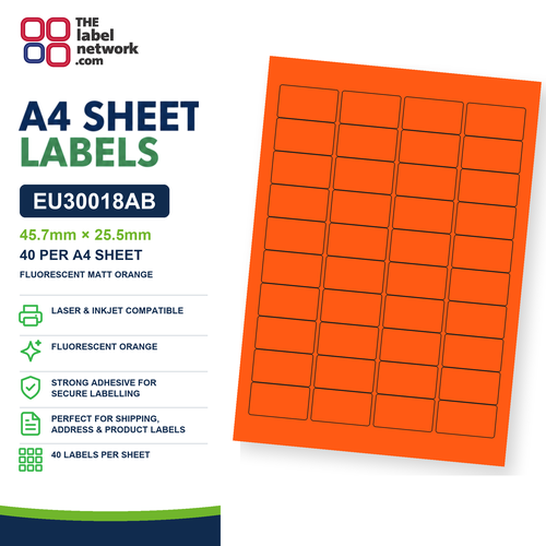 EU30018AB A4 Labels 45.7 x 25.5mm