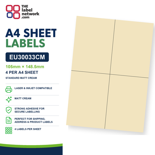 EU30033CM A4 Labels 105 x 148.5mm