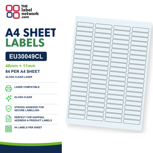 EU30049CL A4 Labels 46 x 11mm