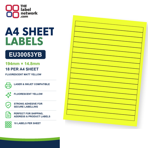 EU30053YB A4 Labels 194 x 14.8mm