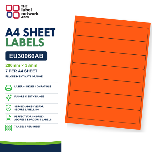 EU30060AB A4 Labels 200 x 38mm