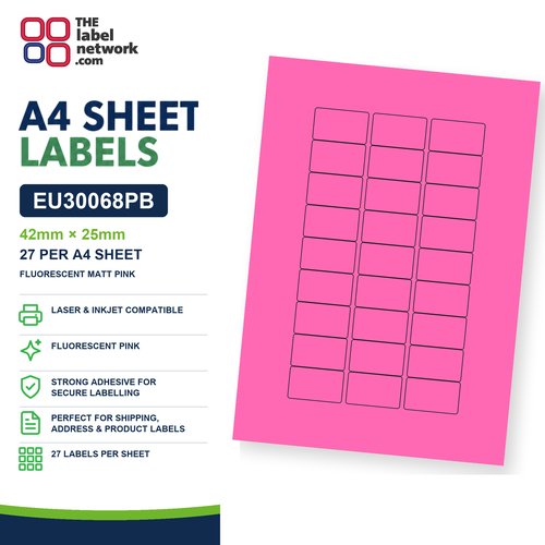 EU30068RB A4 Labels 42 x 25mm