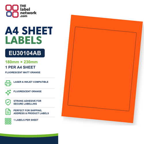 EU30104AB A4 Labels 180 x 230mm