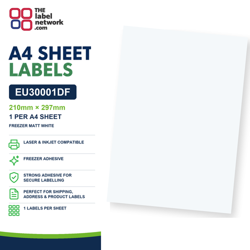 EU30001DF A4 Labels 210 x 297mm