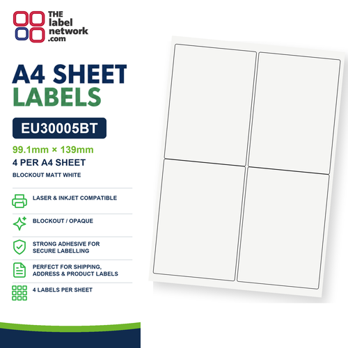 EU30005BT A4 Labels 99.1 x 139mm