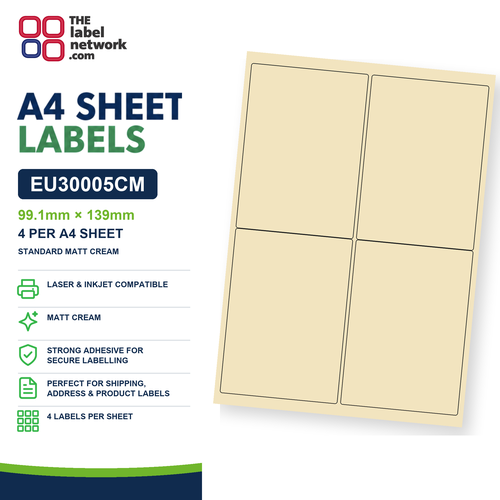 EU30005CM A4 Labels 99.1 x 139mm