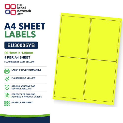EU30005YB A4 Labels 99.1 x 139mm