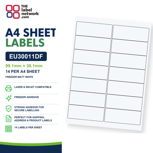 EU30011DF A4 Labels 99.1 x 38.1mm