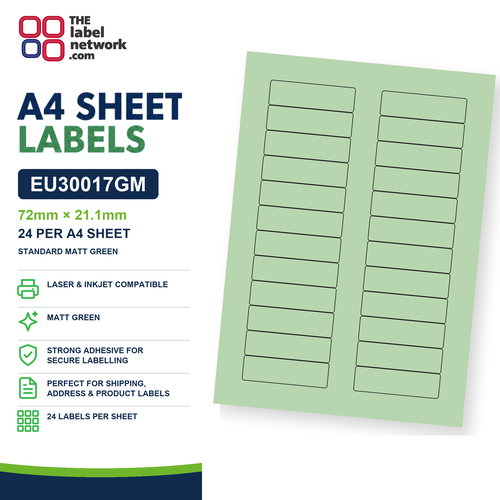 EU30017GM A4 Labels 72 x 21.1mm