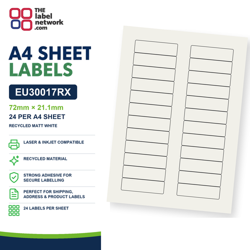EU30017RX A4 Labels 72 x 21.1mm