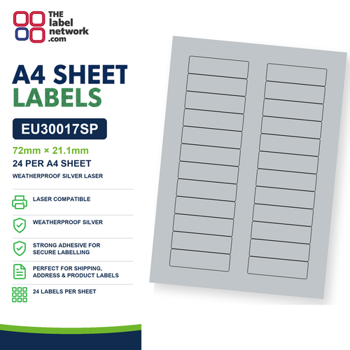 EU30017SP A4 Labels 72 x 21.1mm