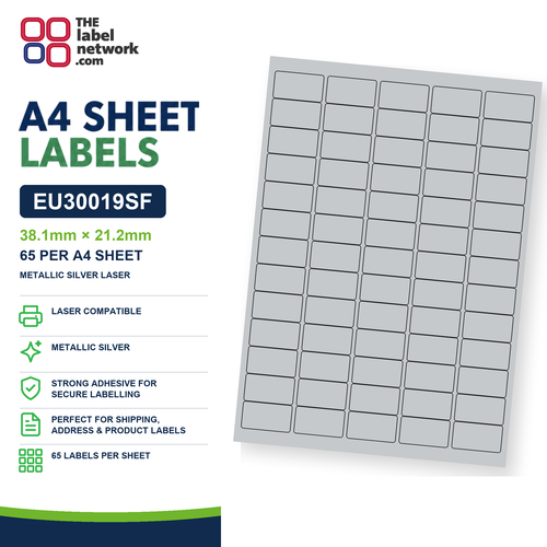 EU30019SF A4 Labels 38.1 x 21.2mm