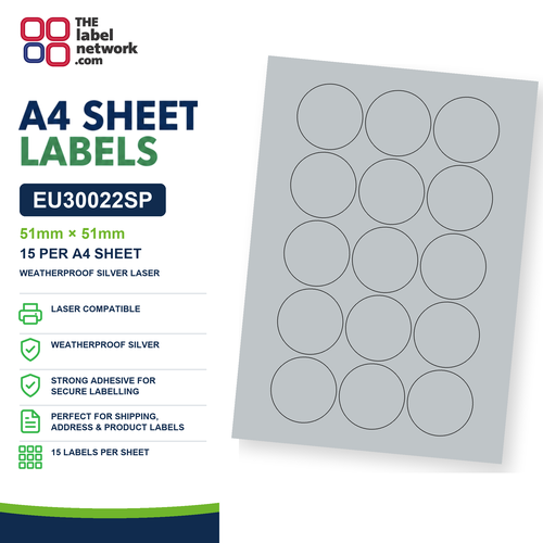 EU30022SP A4 Labels 51mm Circle