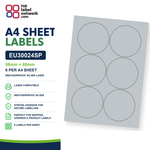EU30024SP A4 Labels 88mm Circle