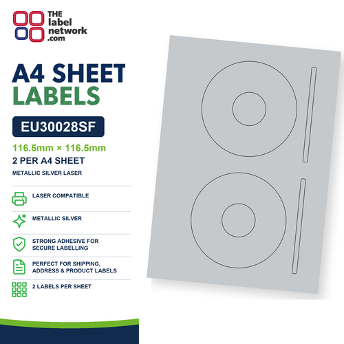 EU30028SF A4 Labels 117mm Circle CD Labels