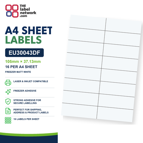 EU30043DF A4 Labels 105 x 37mm