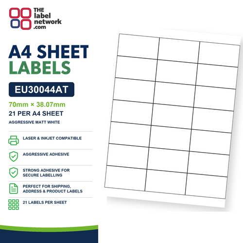 EU30044AT A4 Labels 70 x 38.1mm