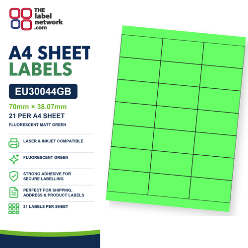EU30044GB A4 Labels 70 x 38.1mm