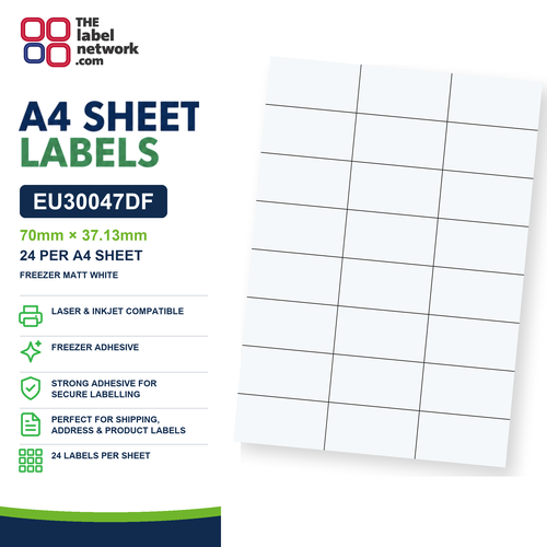 EU30047DF A4 Labels 70 x 37mm