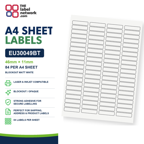 EU30049BT A4 Labels 46 x 11mm