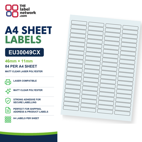EU30049CX A4 Labels 46 x 11mm