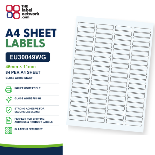 EU30049WG A4 Labels 46 x 11mm