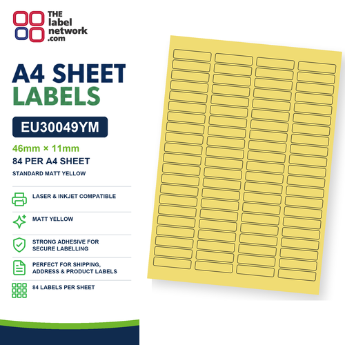EU30049YM A4 Labels 46 x 11mm