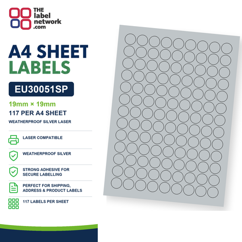EU30051SP A4 Labels 19mm Circle