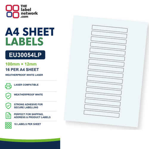 EU30054LP A4 Labels 100 x 12mm