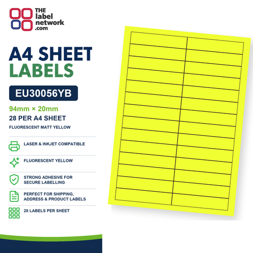 EU30056YB A4 Labels 94 x 20mm