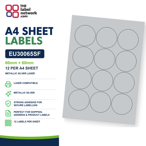 EU30065SF A4 Labels 60mm Circle