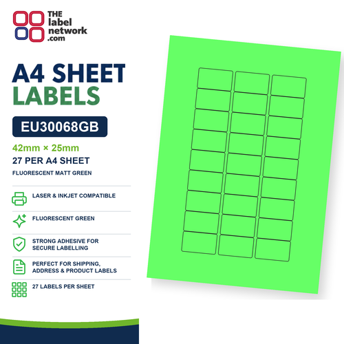 EU30068GB A4 Labels 42 x 25mm