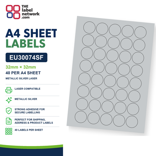 EU30074SF A4 Labels 32mm Circle