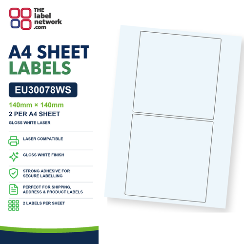 EU30078WS A4 Labels 140 x 140mm