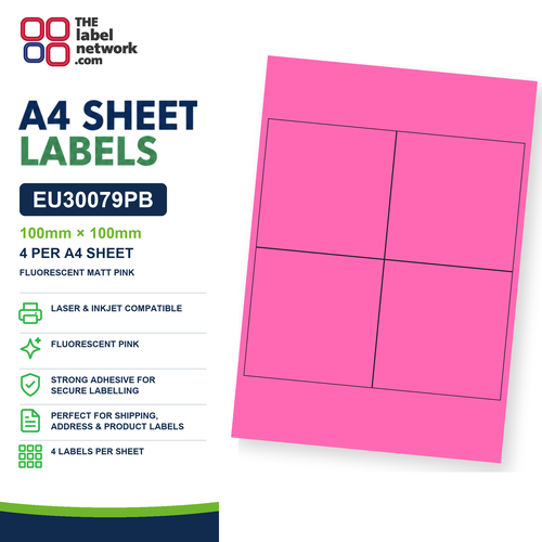 EU30079PB A4 Labels 100 x 100mm