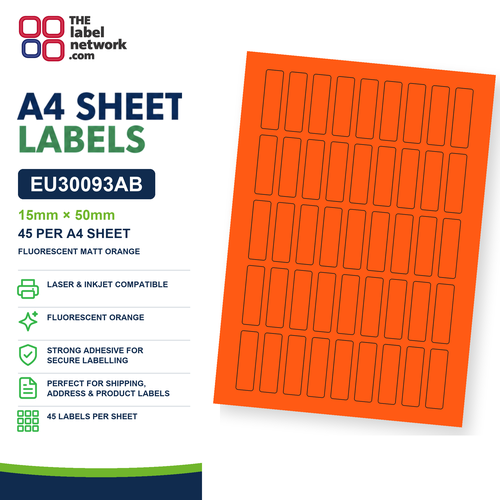 EU30093AB A4 Labels 15 x 50mm