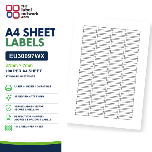 EU30097WX A4 Labels 37 x 7mm