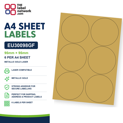 EU30098GF A4 Labels 95mm Circle