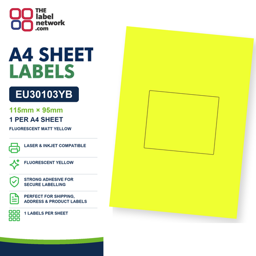 EU30103YB A4 Labels 115 x 95mm