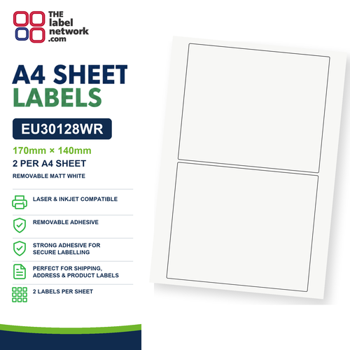 EU30128WR A4 Labels 170 x 140mm