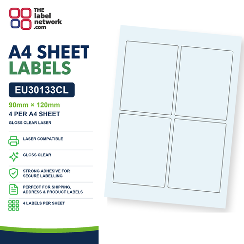 EU30133CL A4 Labels 90 x 120mm
