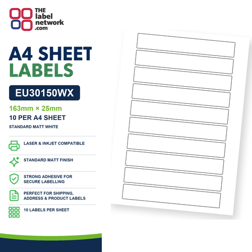 EU30150WX A4 Labels 163 x 25mm