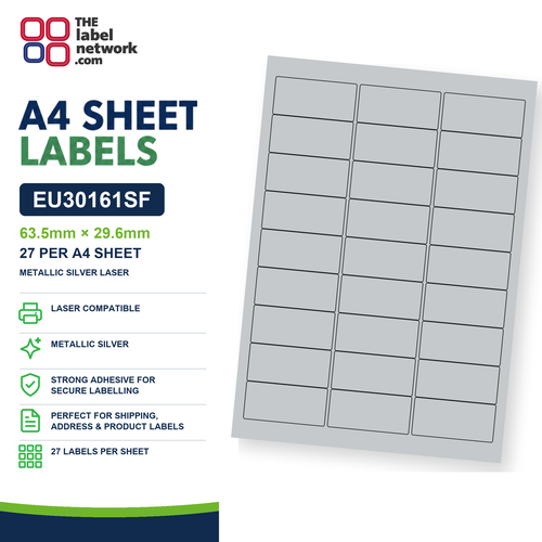 EU30161SF A4 Labels 63.5 x 29.6mm